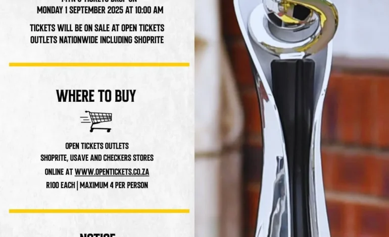 The PSL confirms tickets for the #MTN8Final will go on sale on Monday, 1 September, for R100 each.