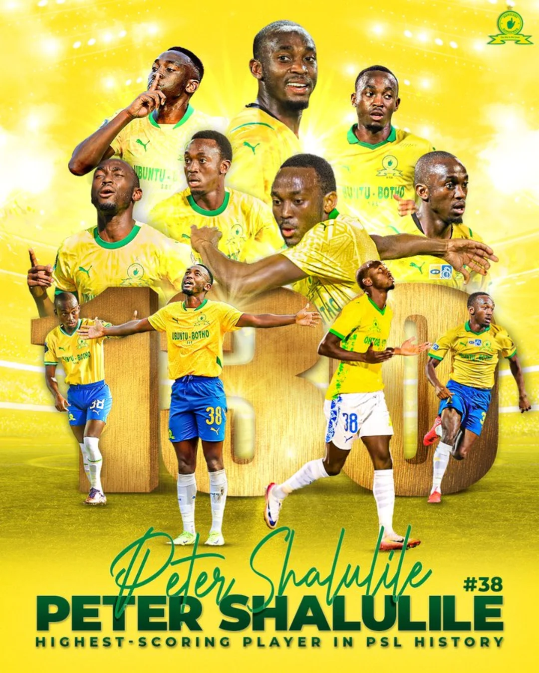 Peter Shalulile has scored goal 130, becoming the PSL’s top scorer of all time